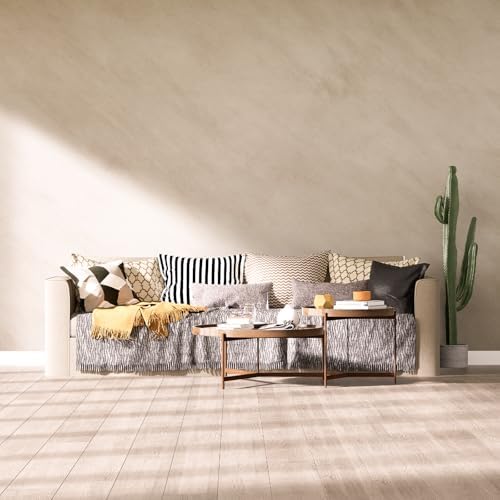 Cream Limewash Peel and Stick Wallpaper Concrete 48" x 354" Matte Beige - Image 4