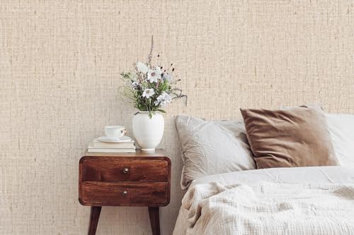 Beige Grasscloth Peel and Stick Wallpaper Textured 15.7in x 196.8in - Image 6