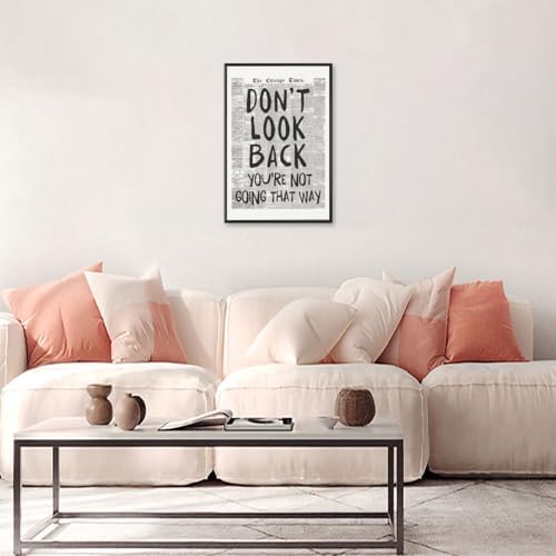 Black and White Retro Newspaper Wall Art Trendy Inspirational Quote Poster - Image 5