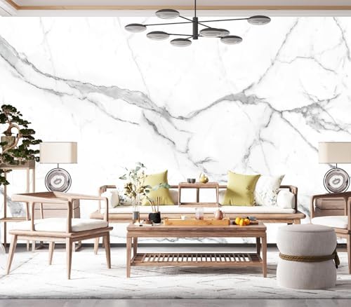 Luxury White Marble Texture Wallpaper Peel Stick by Cliouar