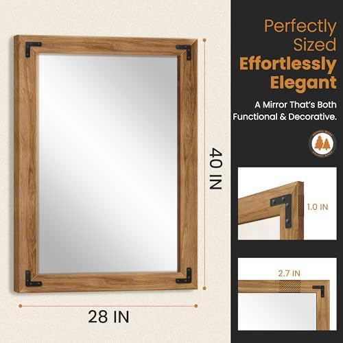 Wood Framed Bathroom Vanity Mirror - Image 2