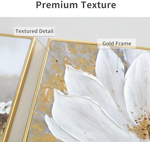 3-Panel Hand-Painted Boho Floral Wall Art - Image 2