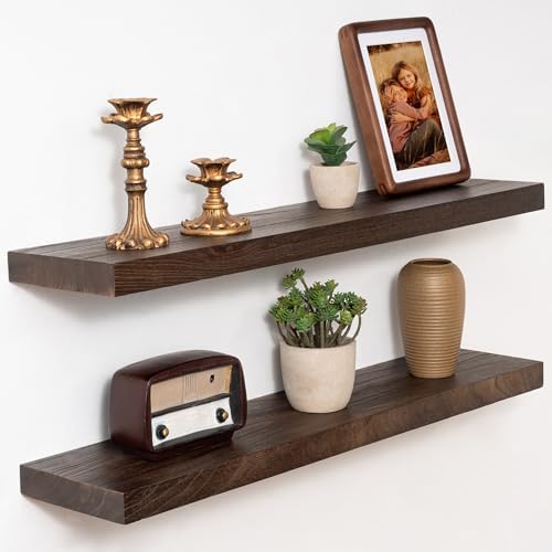 Marsmiles 30in Solid Wood Floating Shelves by Marsmiles