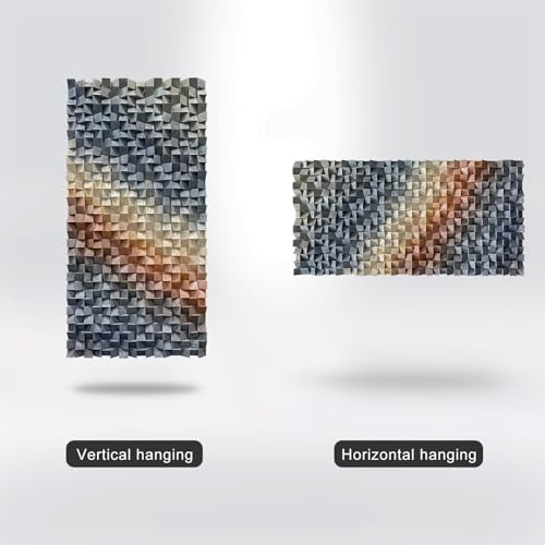 LIUZEYUE Textured Wall Sculpture, Pine Blockwork - Image 5