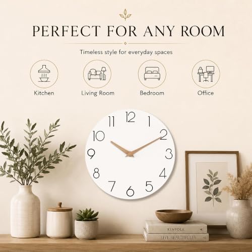 cicininc 14 Inch Battery Operated Wall Clock, Silent Analog - Image 2