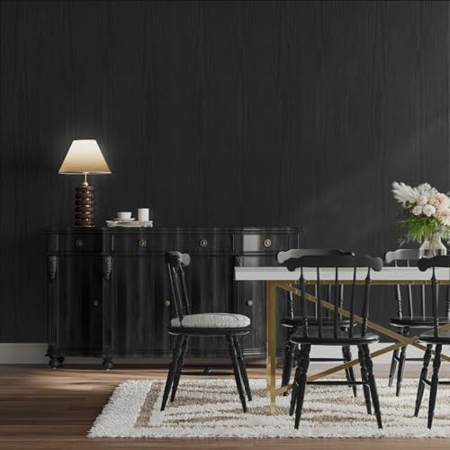 Abyssaly Black Wood Contact Paper Peel and Stick Wallpaper - Image 7