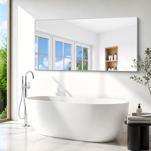 BONEWEI Silver Bathroom Mirror, 72x36 inch Wall Mirror - Image 4