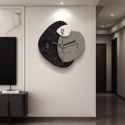 Modern 3D Wall Art Clock, Irregular Sandstone Texture Wall Decor by Unknown