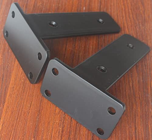 10 Pack - 5 inch Black Hidden L Shelf Bracket Iron Floating Shelf Brackets - Image 6