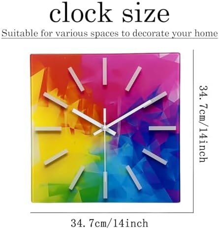 Square Glass Wall Clocks Battery Operated 14 Inch - Image 5