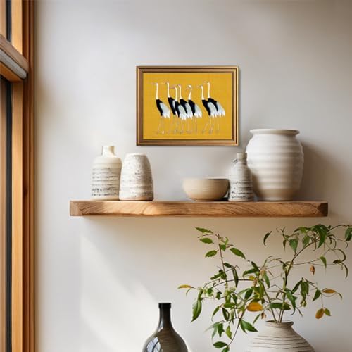 KBKBART Seven Cranes Vintage Gold Framed Wall Art 8x10inch - Image 4
