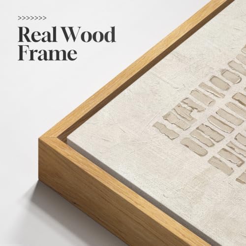 Extra Large Framed Neutral Beige Abstract Wall Art - Image 3