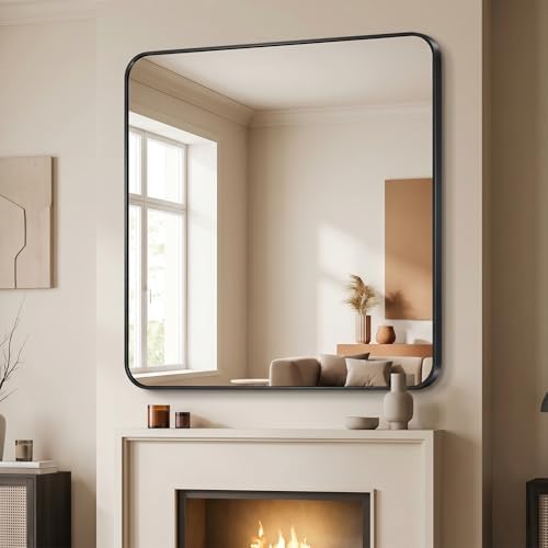 BEAUTYPEAK 39" x 39" Rectangular Wall Mounted Bathroom Mirror - Image 2