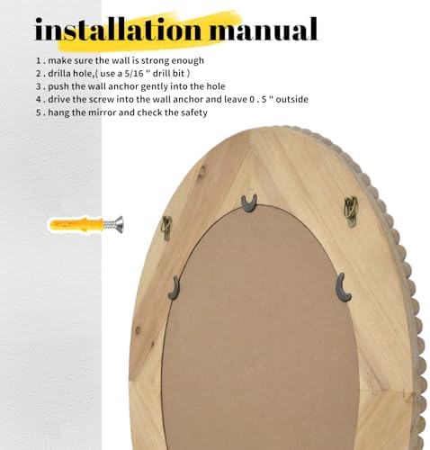 Round Wood Mirror - Image 4