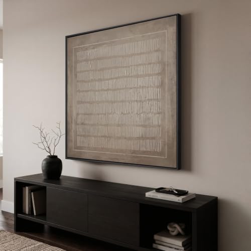 Extra Large Framed Neutral Abstract Line Wall Art - Image 2