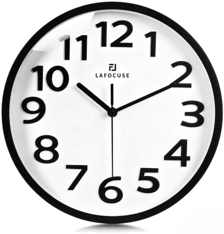 Lafocuse 12 Inch Modern Analog Black and White Wall Clock by VisiteLafocuse