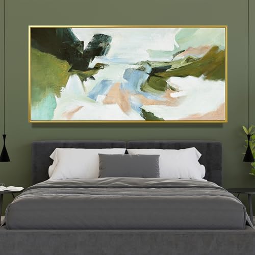 Suconvng Large Gold Framed Wall Art Abstract Colorful Wall Art Living Room - Image 2