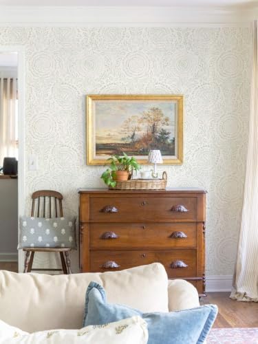 Ismoon Green Peel and Stick Wallpaper Boho Floral Contact Paper 17.3x393in - Image 5