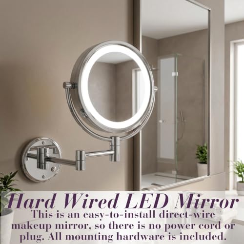 JERDON Hardwired Wall-Mount Makeup Mirror - Image 3