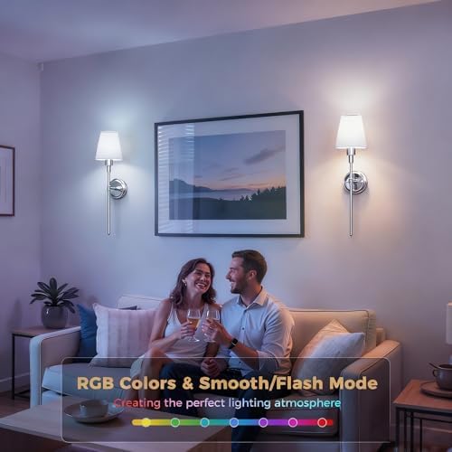 Battery Operated Wall Sconce: Set of 2 Wireless Wall Light 12000mAh - Image 4