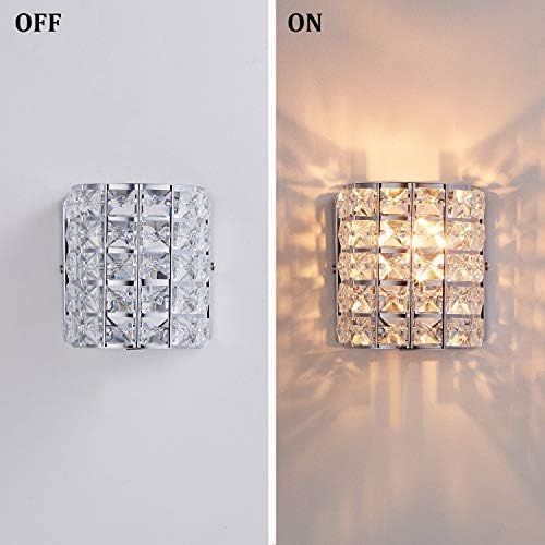 Modern Chrome Crystal Wall Sconces, Elegant Bathroom Vanity Wall Light Fixtures - Image 4
