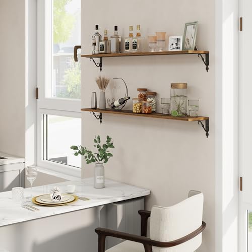 RICHFOCUS Floating Shelves for Wall Decor, 47.3W x 8D Shelves Set of 2 - Image 2