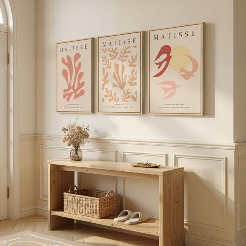 Large Framed Pink Abstract Matisse Canvas Wall Art - Image 4