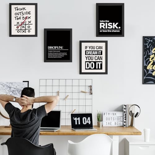 DSHFG Office Motivational Inspirational Wall Art Prints Set of 4 - Image 3