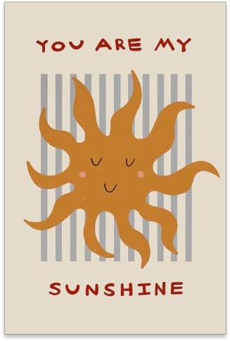 You Are My Sunshine Quotes Wall Art Trendy Cute Kids Poster Positive by Unknown