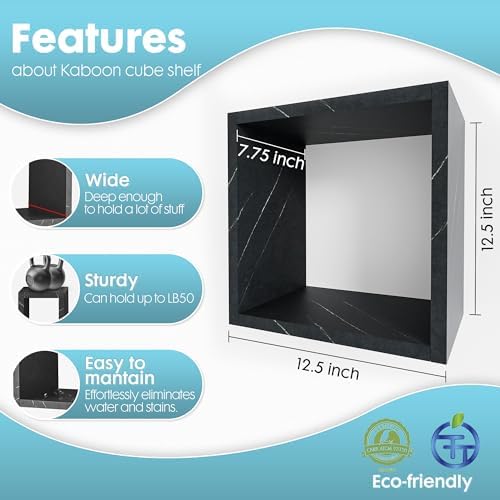 Kaboon Cube Floating Shelves Set2, Display Shelves Wall Mount 7.75" D x 12.5" W - Image 3