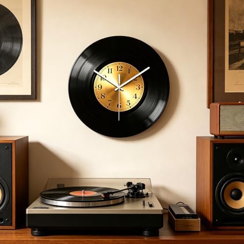 peacoblue Vinyl Record Wall Clocks Battery Operated - Image 5