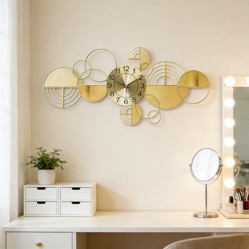 Modern Large Wall Clock Metal Decorative Clock, 3D Creative Wall Art Silent Non - Image 7