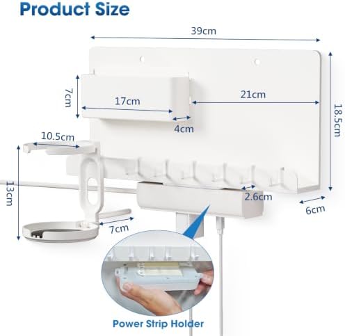 No Drill Extra Wide Floating Wall Shelf, Bedside Organizer - Image 2