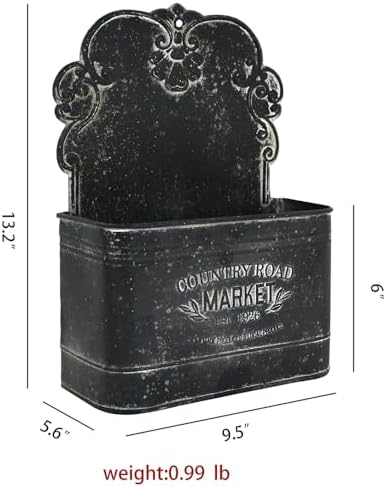 All Chic Black Metal Wall Planter - Image 2
