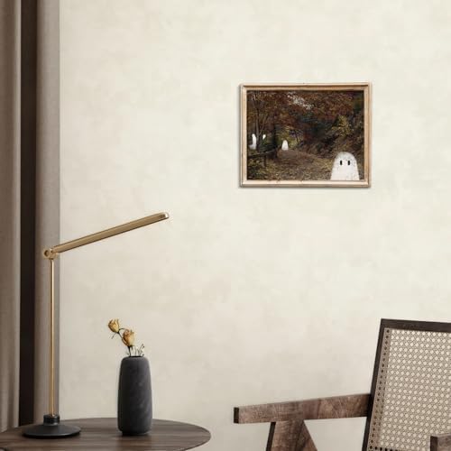 uniro Vintage Halloween Ghots Canvas Wall Art Cute Ghost in Field Pictures Wall - Image 6