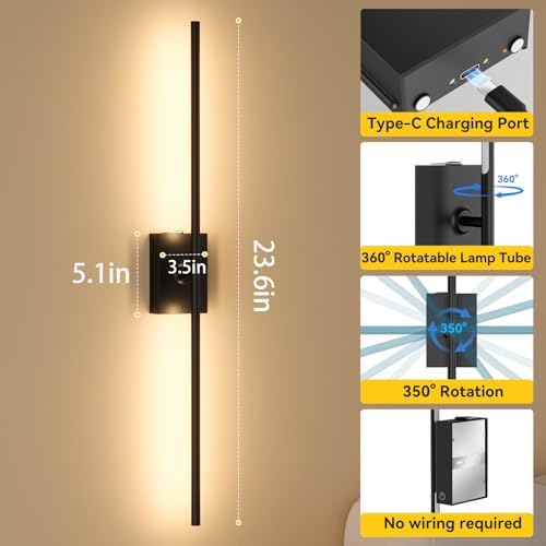 Battery Operated Wall Sconces Set of 2, Remote Control - Image 5