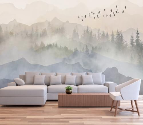Toolhom Forest Peel and Stick Mural Bird Mountain Woodland - Image 2