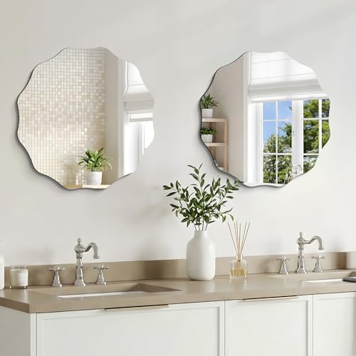 CILIBER Wavy Mirror for Wall, 3mm Tempered Glass Decorative Bathroom Vanity - Image 5