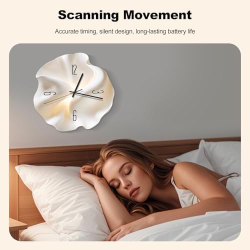 Ergocar Wall Clock, Art Deco Without Ticking Sounds Modern Crystal Porcelain - Image 5
