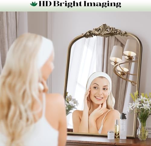 Arched Antique Gold Wall Mirror - Image 3