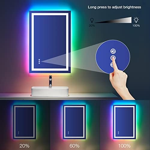 LOAAO 24"X36" RGB LED Bathroom Mirror - Image 4