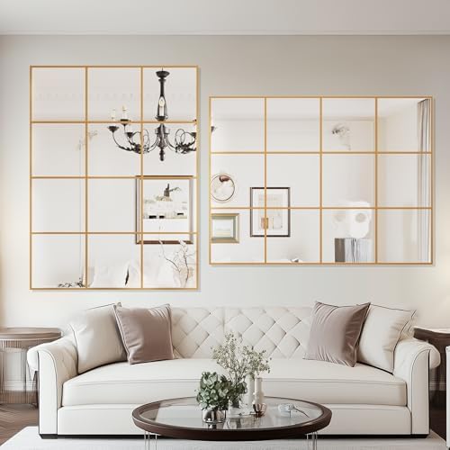 Antok Wall Mirror, Metal Framed Wall Mounted Mirror, Hanging or Leaning - Image 4