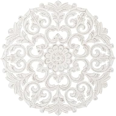 JFY Designs Varinia Hand Carved Wood Medallion Wall Panels Bedroom Décor by JUSTFORYOUDESIGNS