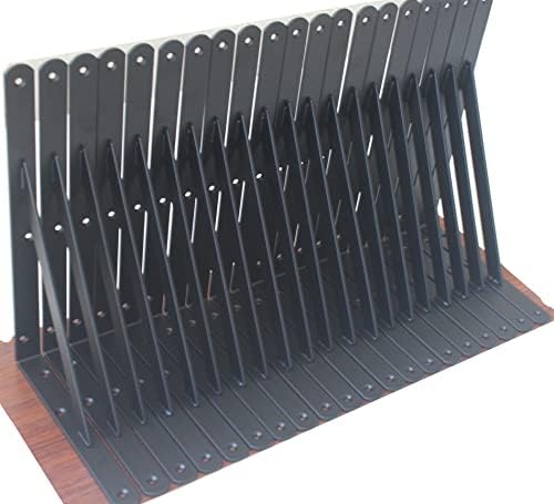 40 Pack L12 x H 8" Black Heavy Duty Shelf Brackets by MHMYDZ