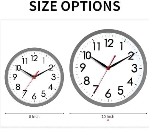 AKCISOT 10 Inch Wall Clock, Silent Battery Operated Analog Clock - Image 2