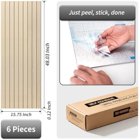 AMZDEPOT 6 Pack Peel and Stick Wood Panels - Image 6