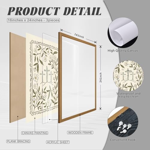 Christian Floral Wall Art Bible Verse Posters Scripture Flower Canvas Wall - Image 2