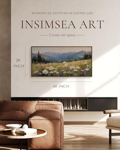 InSimSea Extra Large Framed Vintage Wall Art, Meadow Wildflowers - Image 3