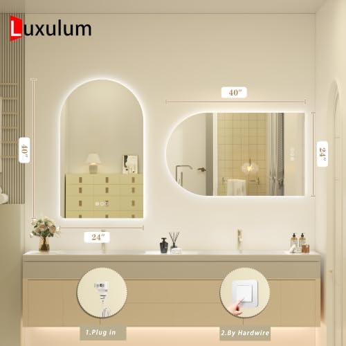 Arched Backlit LED Lighted Bathroom Mirror 24x40 - Image 2