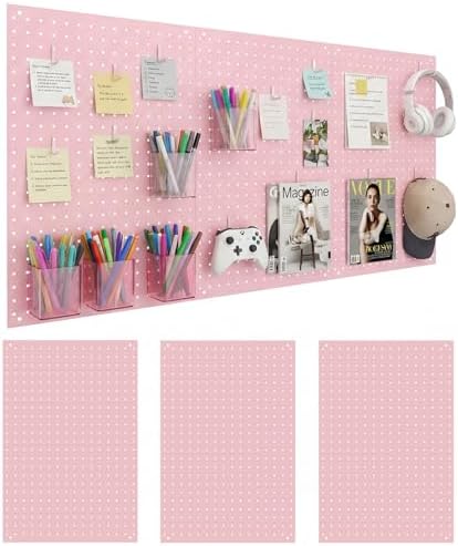 3 Pcs 24”×16”Metal Pegboard Panels, Heavy Duty Peg Boards by Unknown